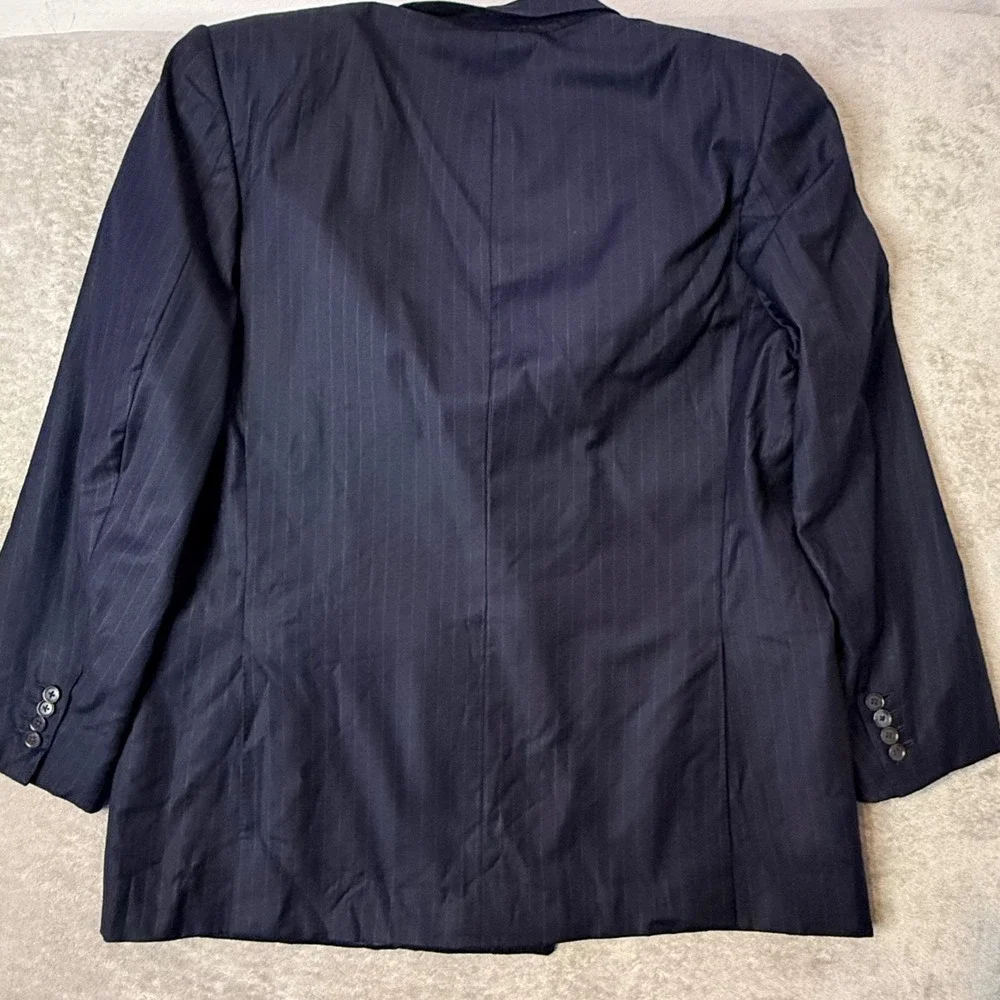 Loro Piana‎ Blazer Mens 46L Navy Pinstripe Wish Super 160s Double Breasted